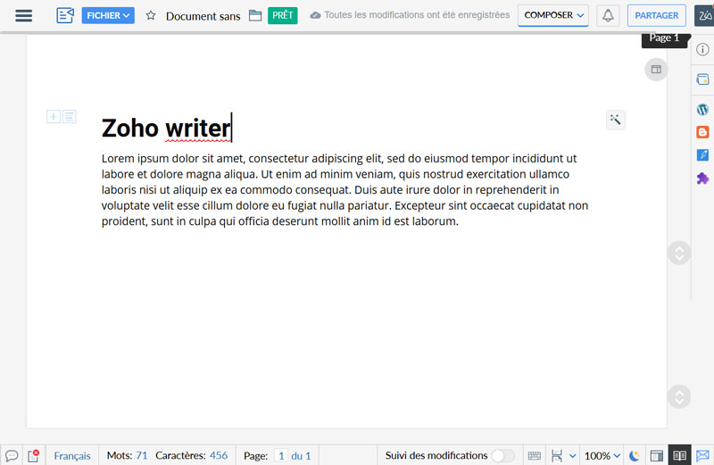 zoho writer