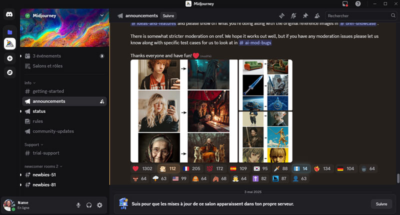 acceder midjourney via discord