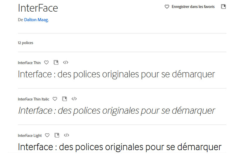interface des polices originales pour se demarquer