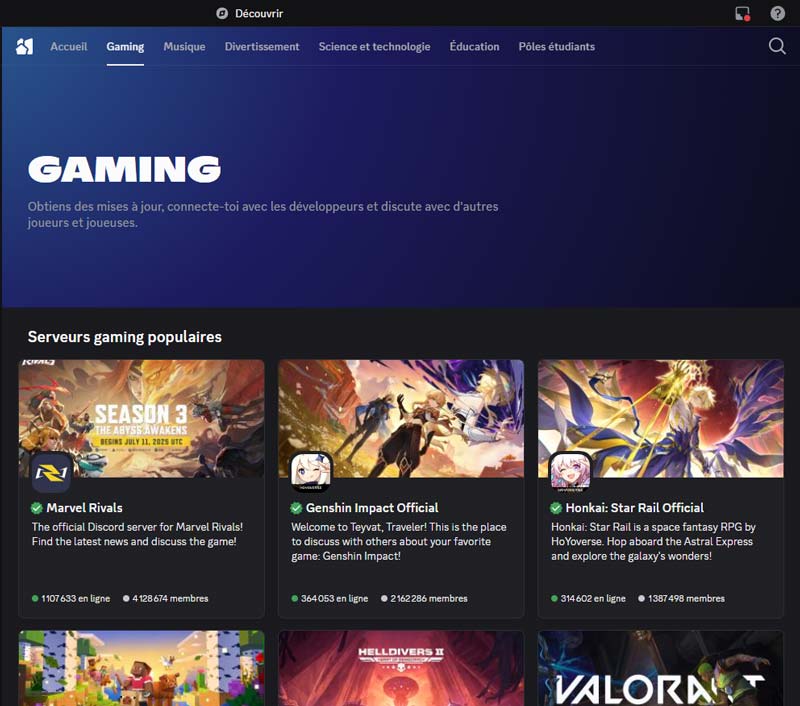 evolution de discord gamers