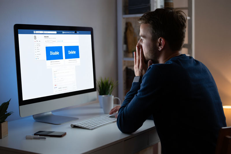 supprimer ou desactiver page facebook choix critique