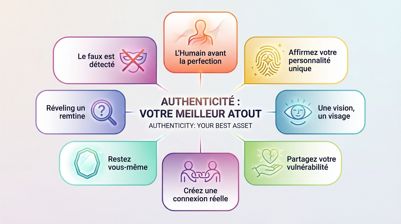 Infographie sur l'importance de l'authenticité pour réussir sur YouTube