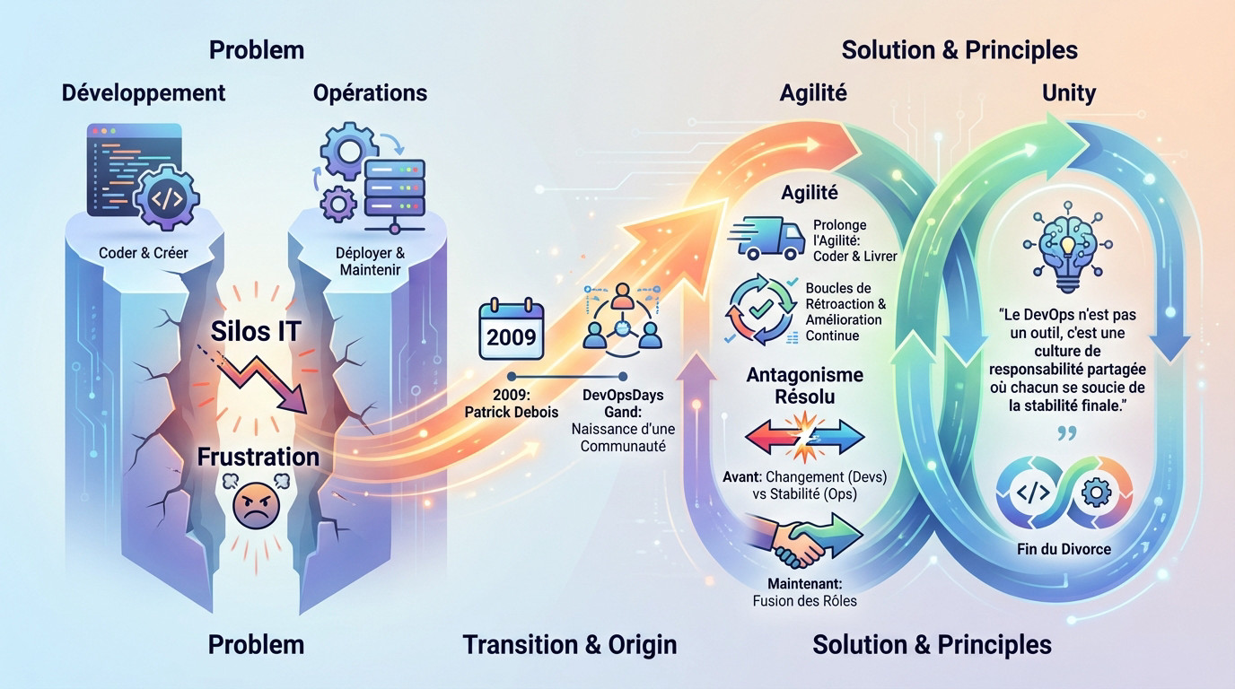 Illustration de la collaboration entre développeurs et opérationnels pour le DevOps