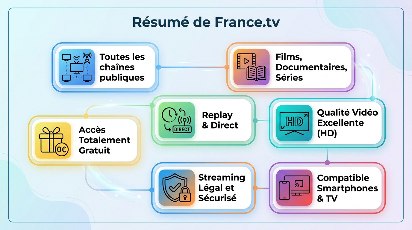Interface de la plateforme France.tv proposant des films et séries en streaming gratuit et légal